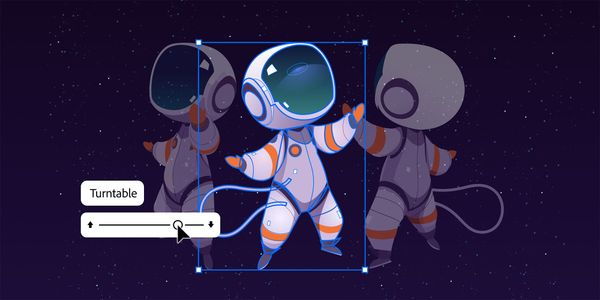 Adobe Illustrator Turntable — 一個向量 74 個角度