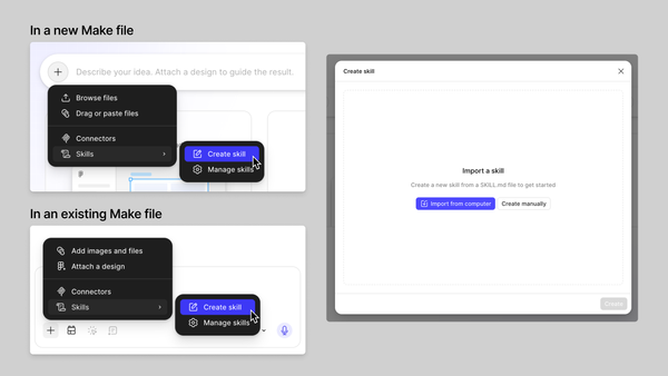Custom skills in Make | Figma 官方 release notes 封面