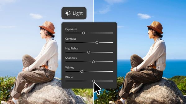 Photoshop 新版 Light Adjustment Layer 面板示意圖