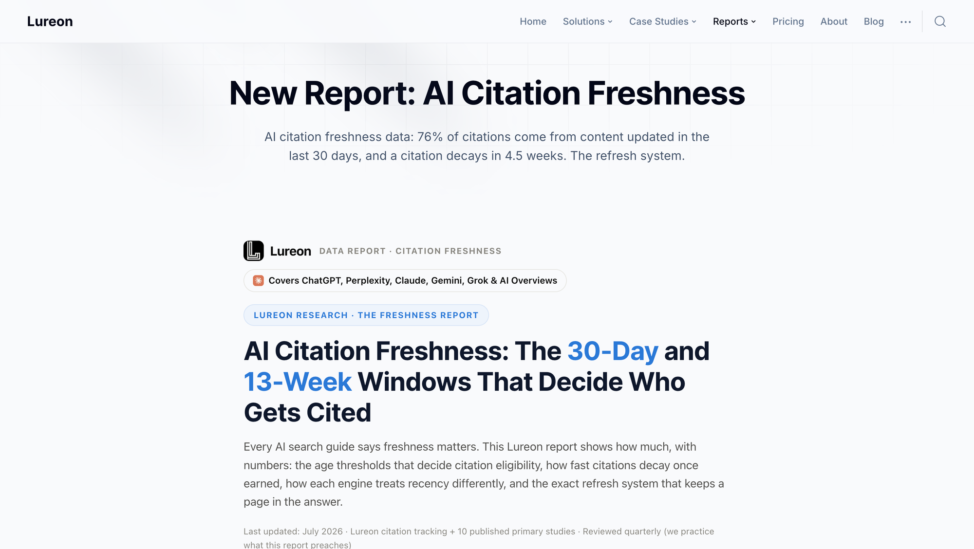 AI Citation Freshness: The 30-Day and 13-Week Windows That Decide Who Gets Cited