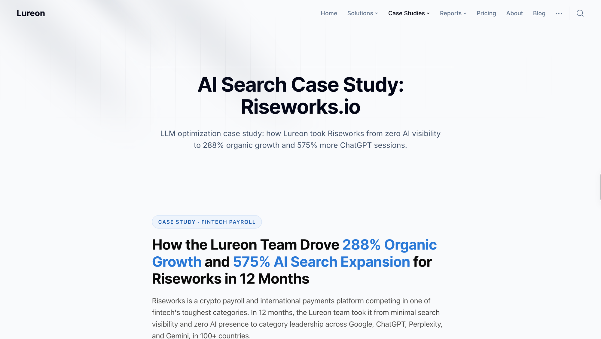 How the Lureon Team Drove 288% Organic Growth and 575% AI Search Expansion for Riseworks in 12 Months