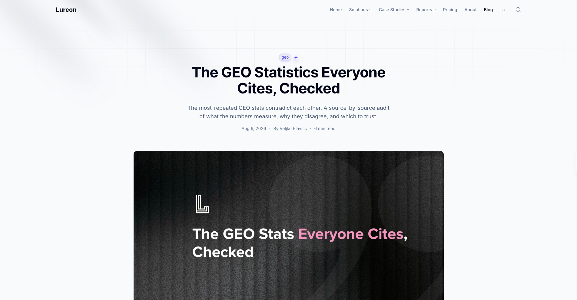 The GEO Statistics Everyone Cites, Checked