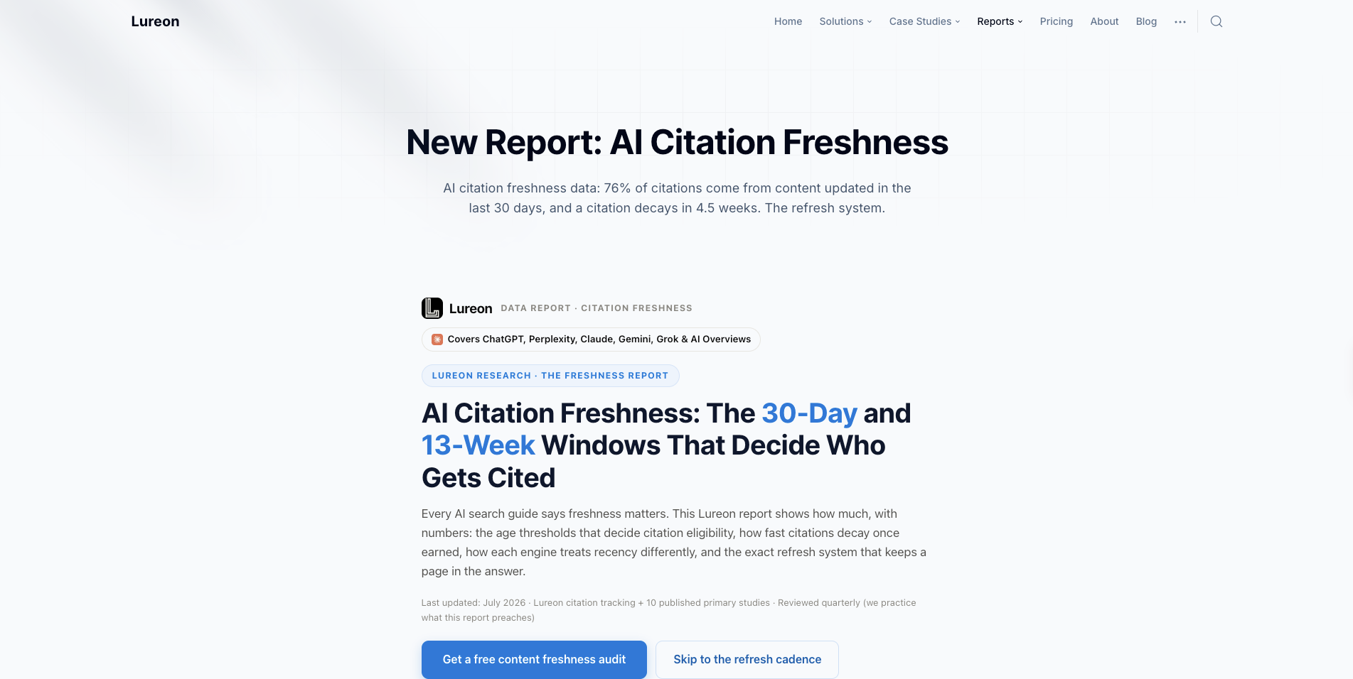 AI Citation Freshness: The 30-Day and 13-Week Windows That Decide Who Gets Cited