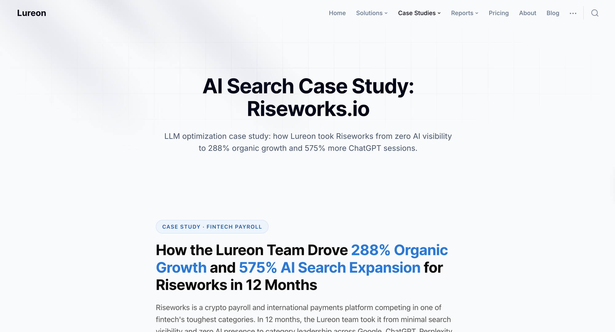 How the Lureon Team Drove 288% Organic Growth and 575% AI Search Expansion for Riseworks in 12 Months