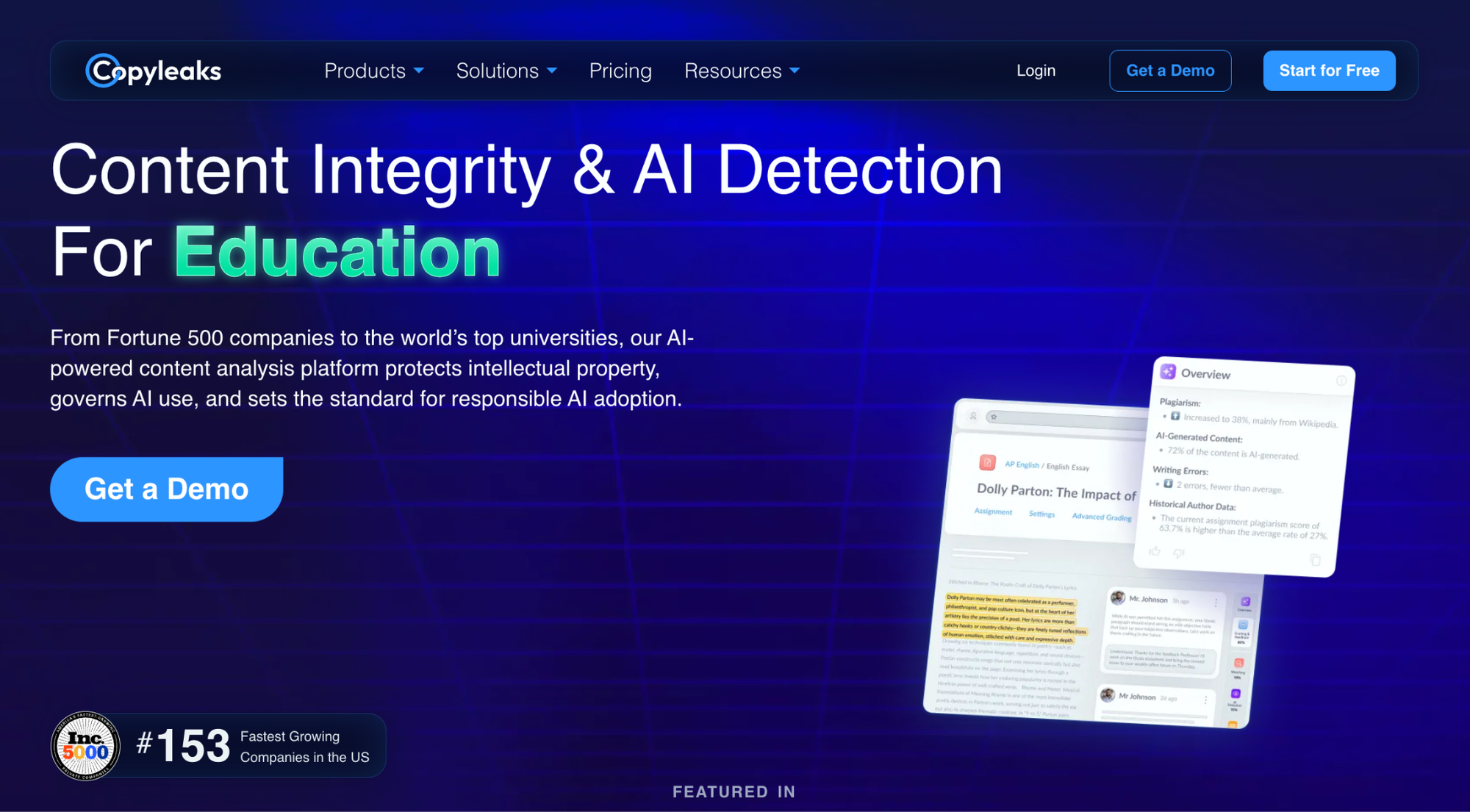 Copyleaks home page interface