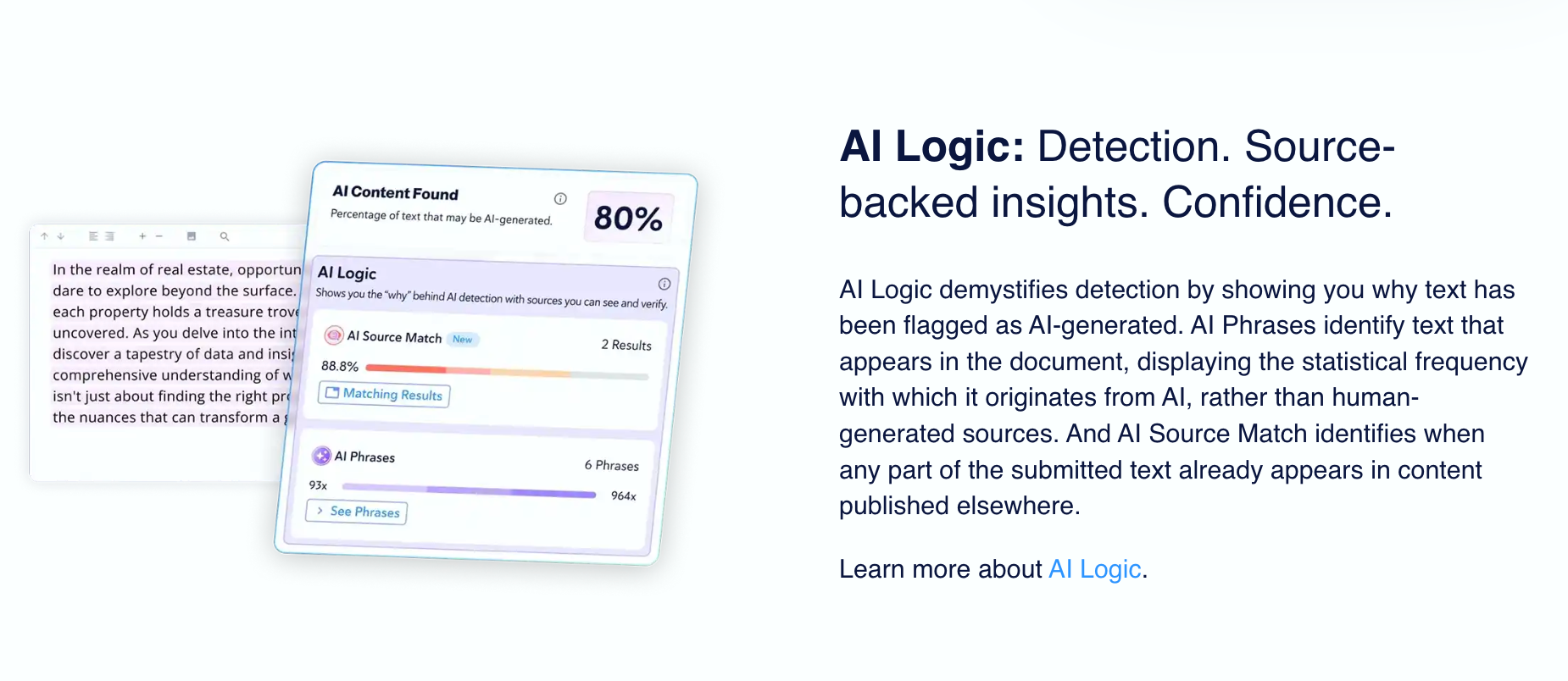Copyleaks AI logic feature