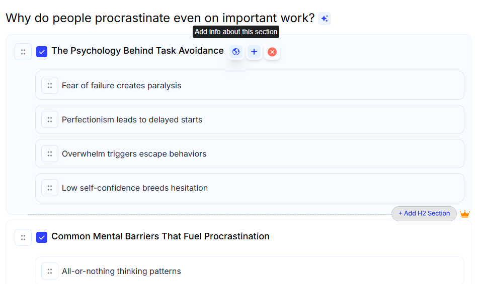 GravityWrite AI blog generator page.