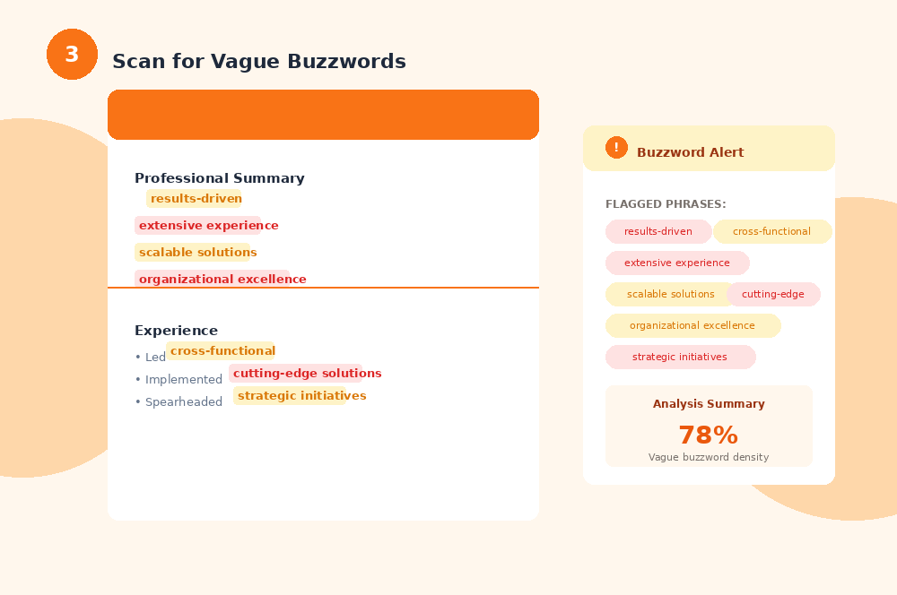 Graphic showing resume AI buzzwords.