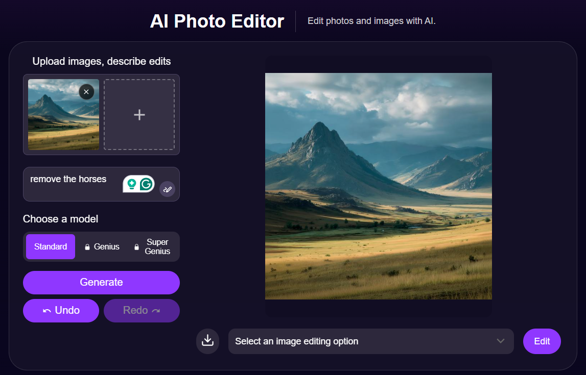 Deep AI photo editor.