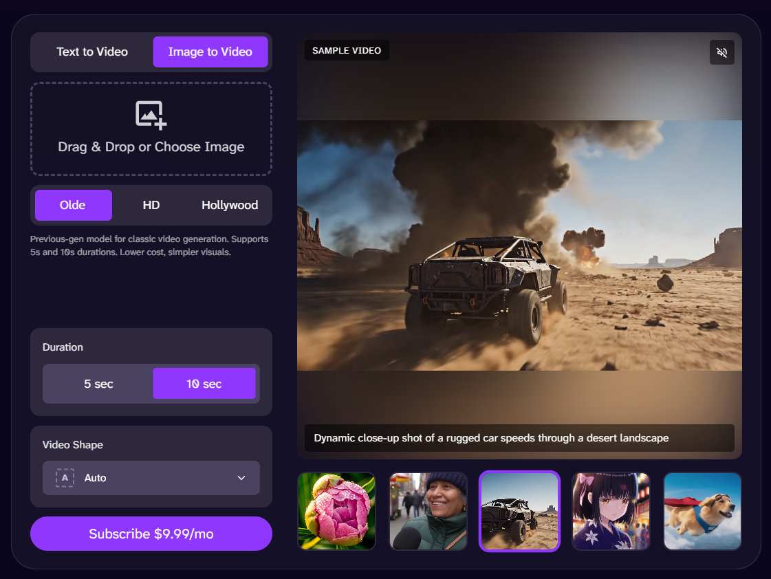 Deep AI video generator.