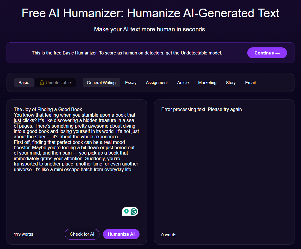 Deep AI humanizer.