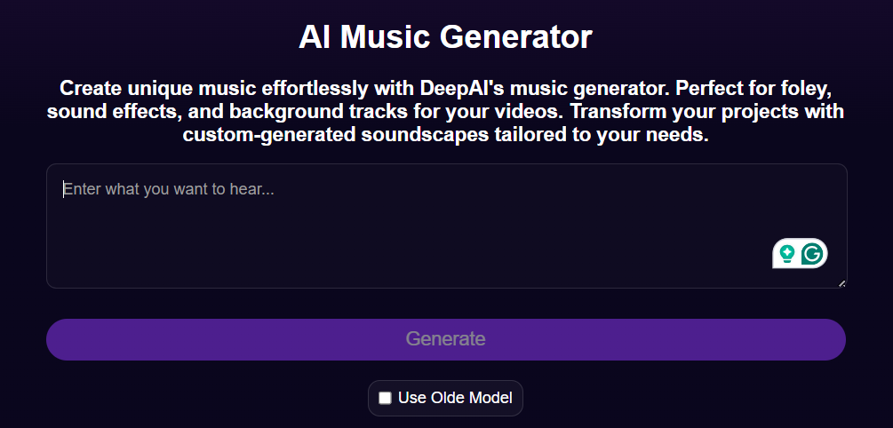 Deep AI music generator.