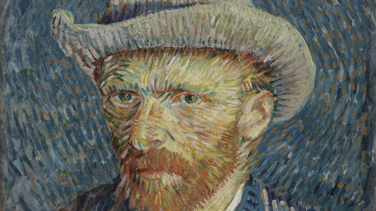 Closeup of a self-portrait by artist Vincent Van Gogh