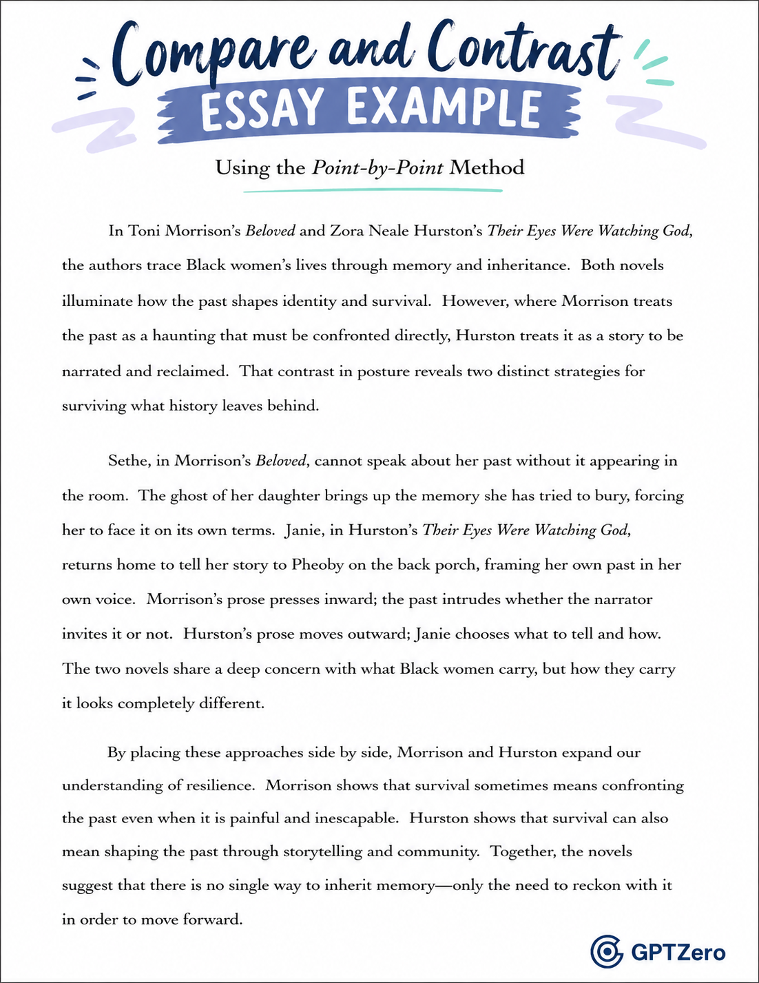 Educational essay example page titled “Compare and Contrast Essay Example”