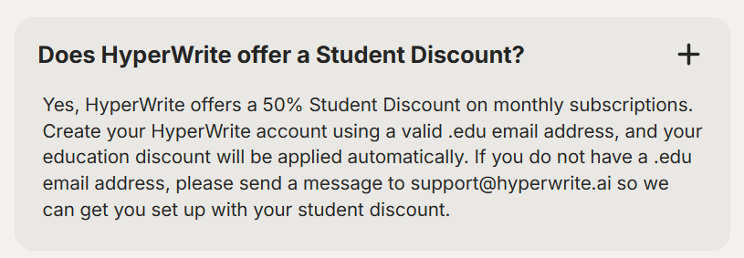 HyperWrite discount offer.