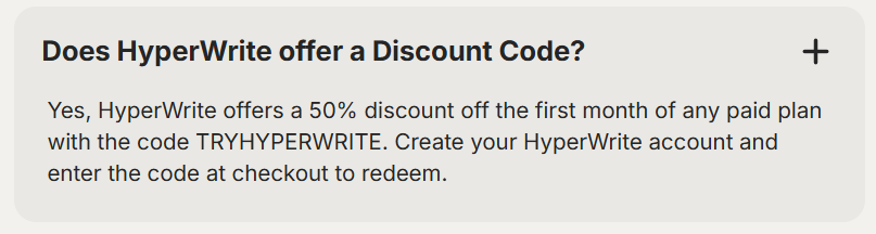 HyperWrite AI discount offer.