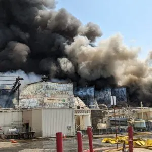 Fire Destroys Ampine Manufacturing Plant