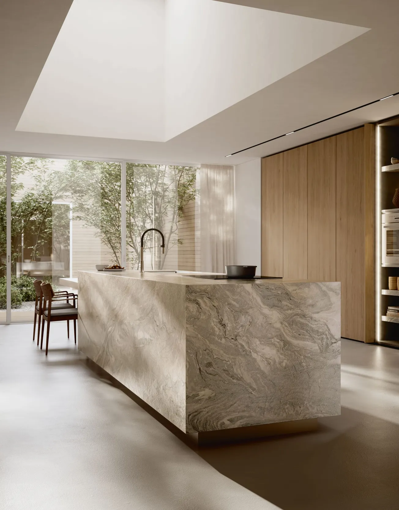 Laminam Pushes Surfaces Beyond the Slab With Sculptural éxo Kitchen at SICAM