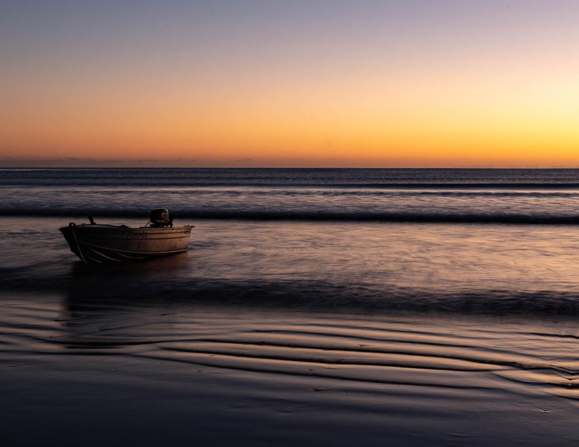 Fisherman's dinghy at dawn