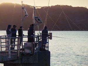 Fishing at Raglan Wharf