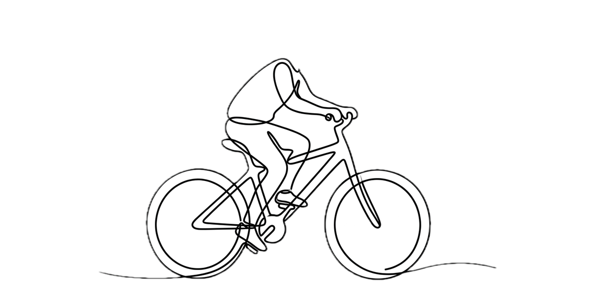 A boy riding a bicycle