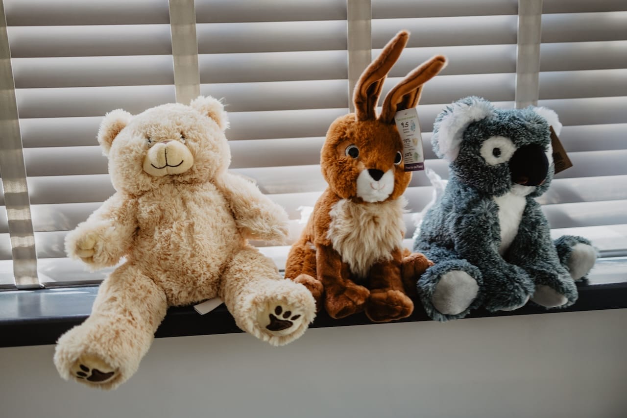 Three different kinds of heartbeat bears available for purchase at Sneak-A-Peek Ultrasound in Barnstaple.