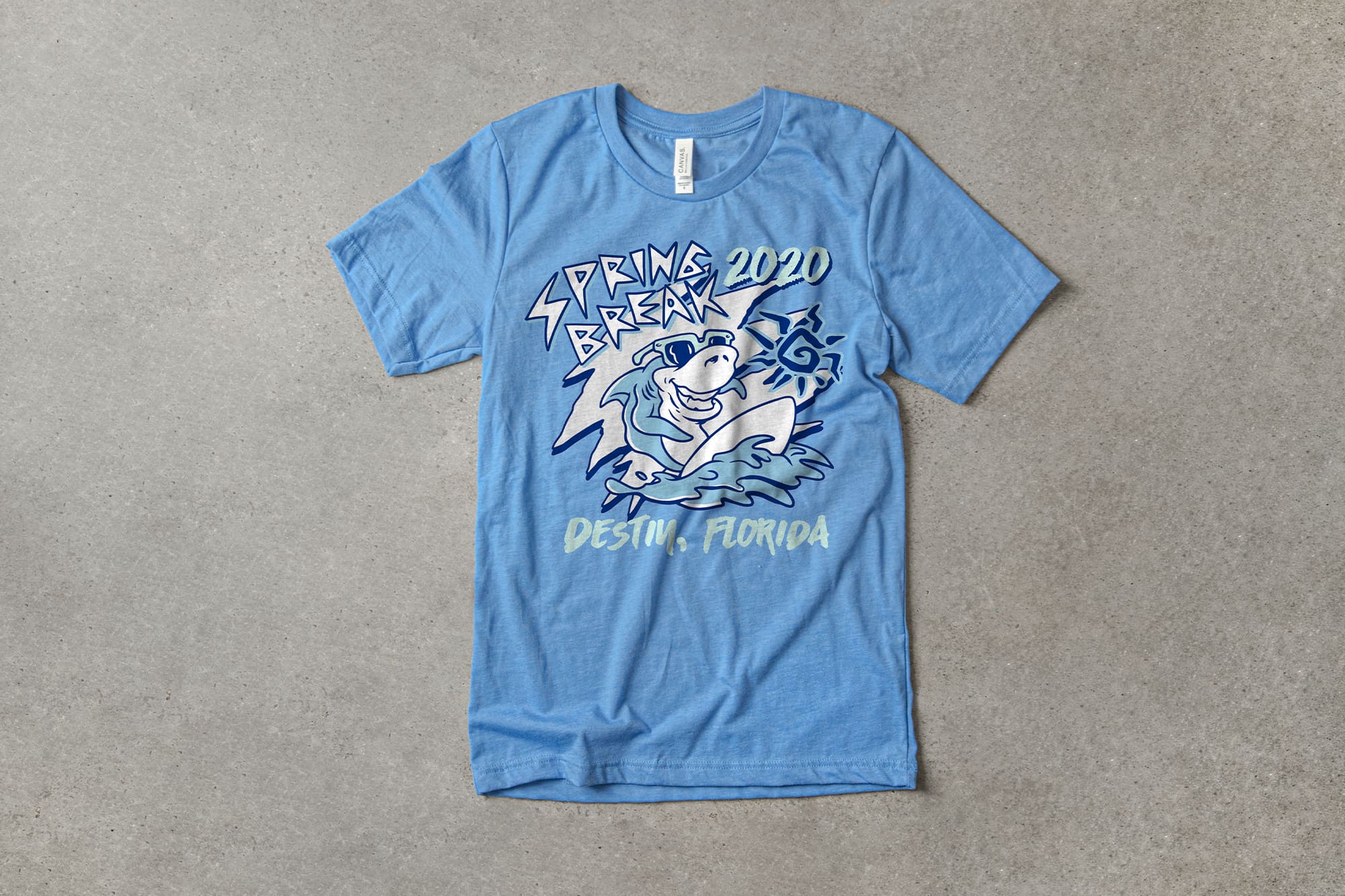 Example of t-shirt design using monochromatic colors.