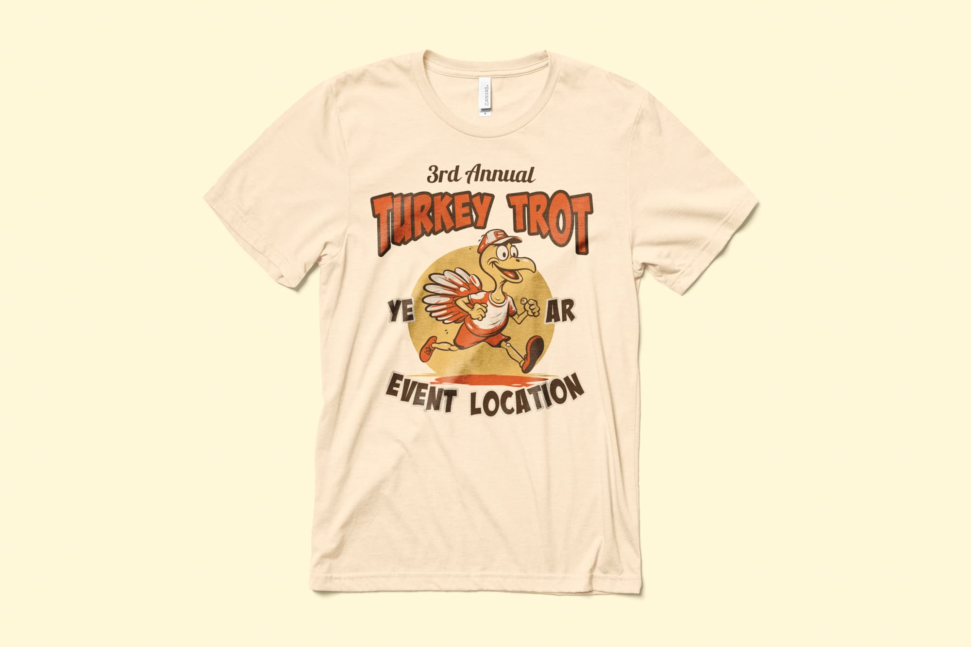 Image of a customizable turkey trot event design.