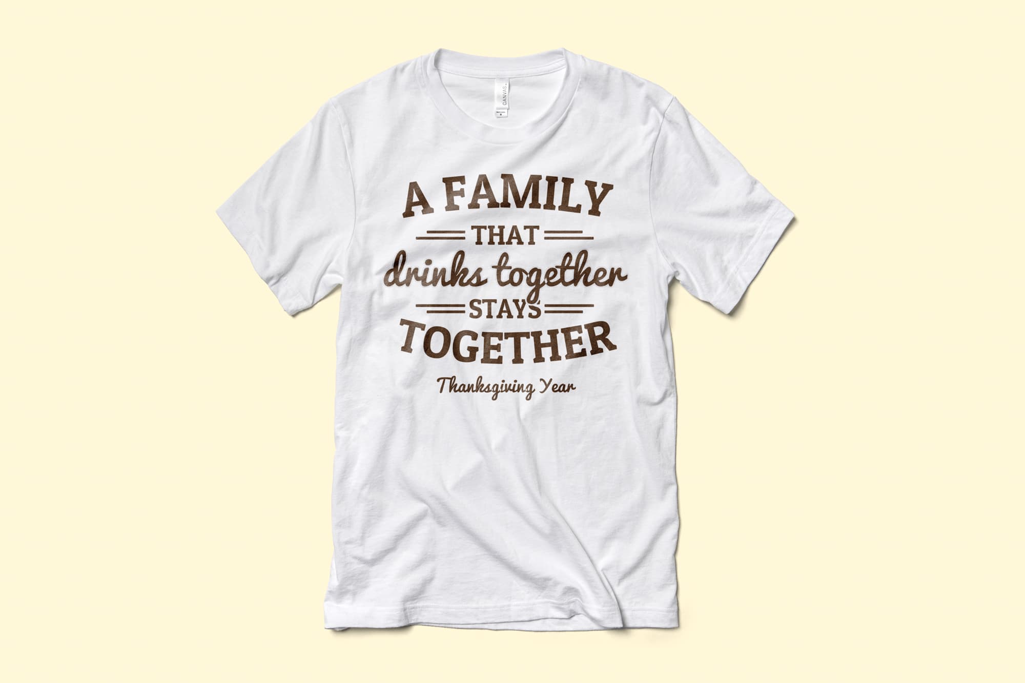 Image of a customizable family drinking thanksgiving design.