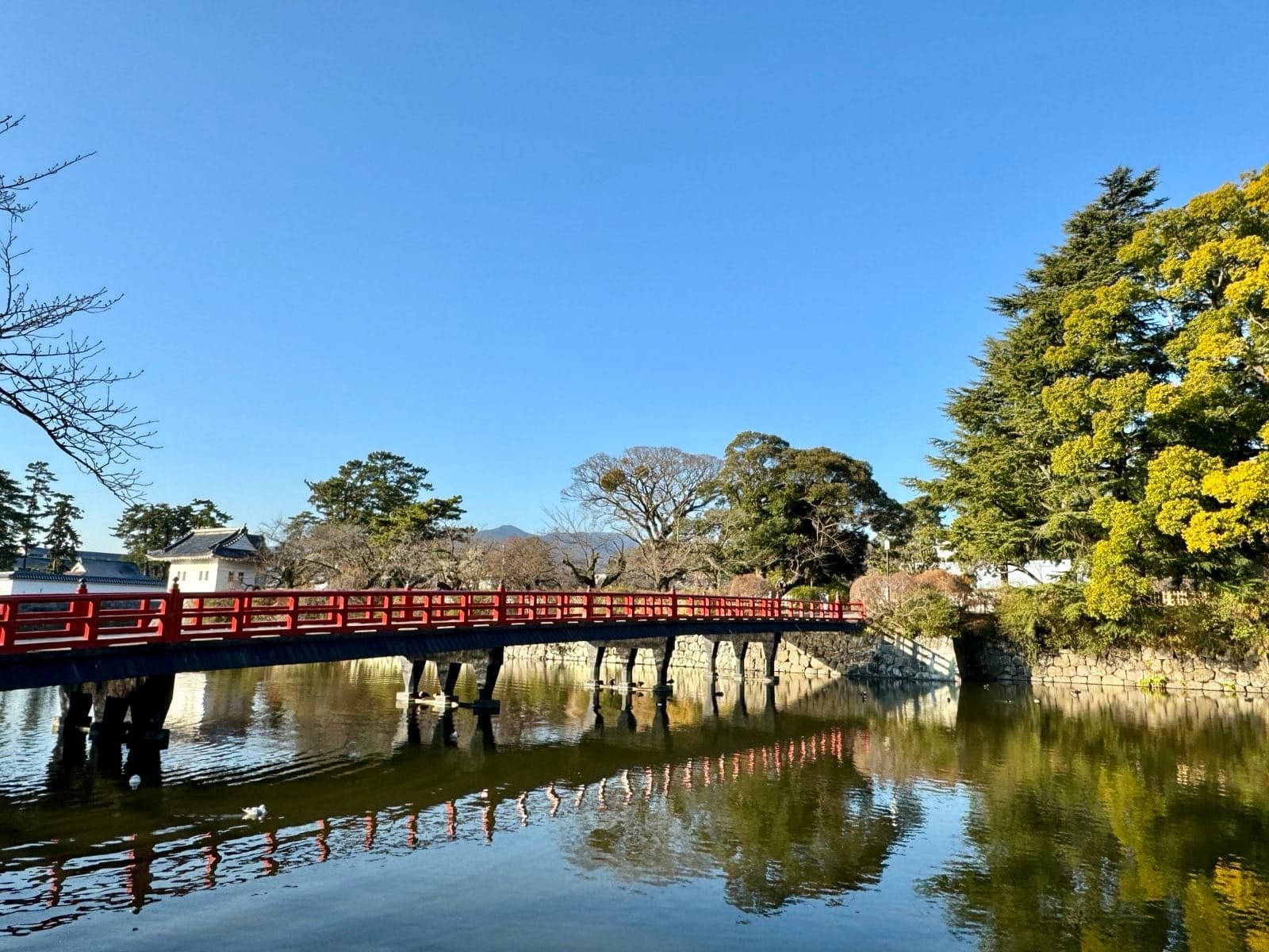 小田原城护城河上的朱红色桥
