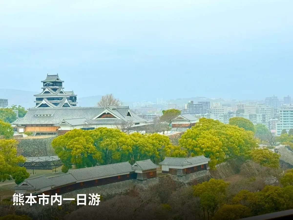 熊本城与周围的绿地及市区