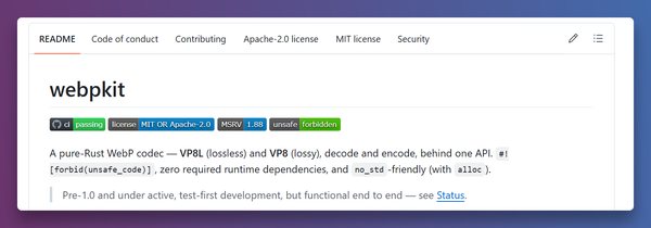 Pure Rust Webp Implementation