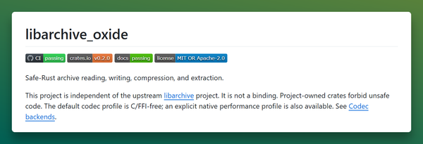 libarchive_oxideはじめました