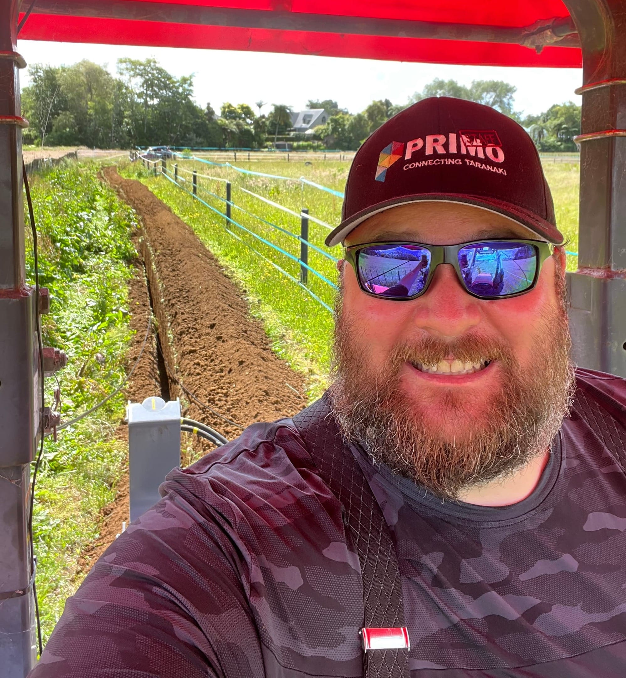Primo founder Matthew Harrison working the trencher.