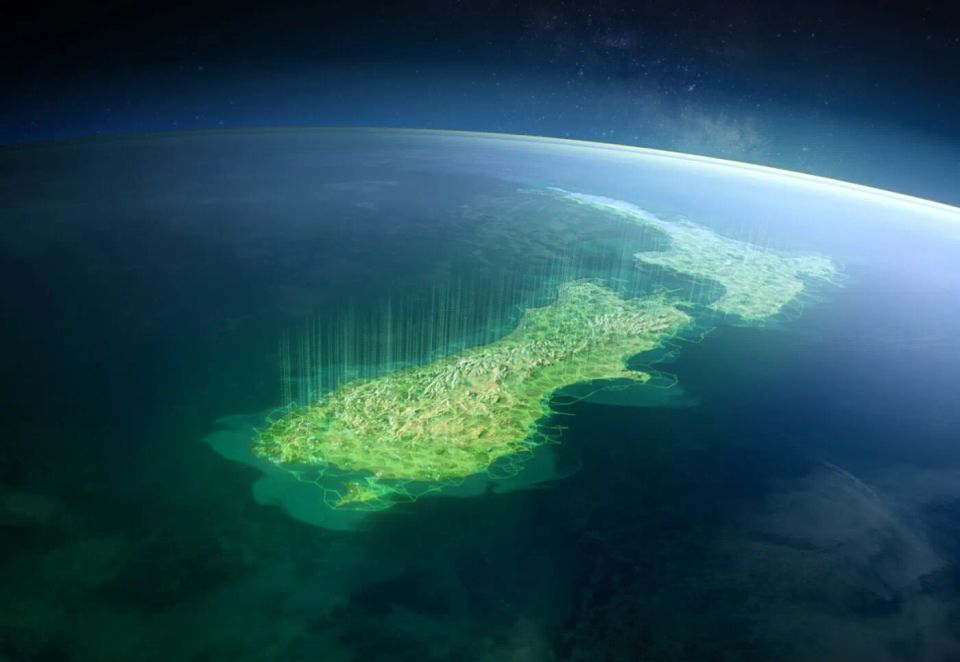 One New Zealand satellite view.