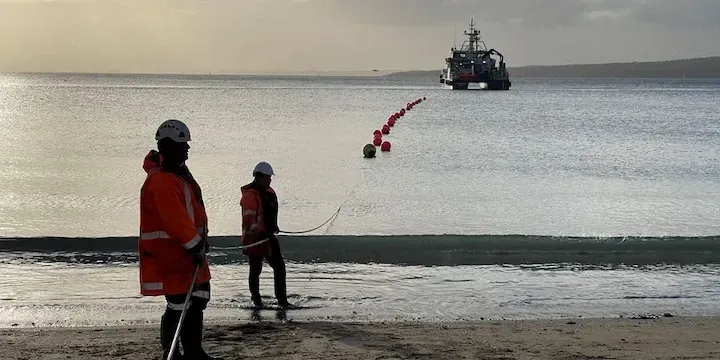 Southern Cross Next cable landing at Takapuna Beach. 