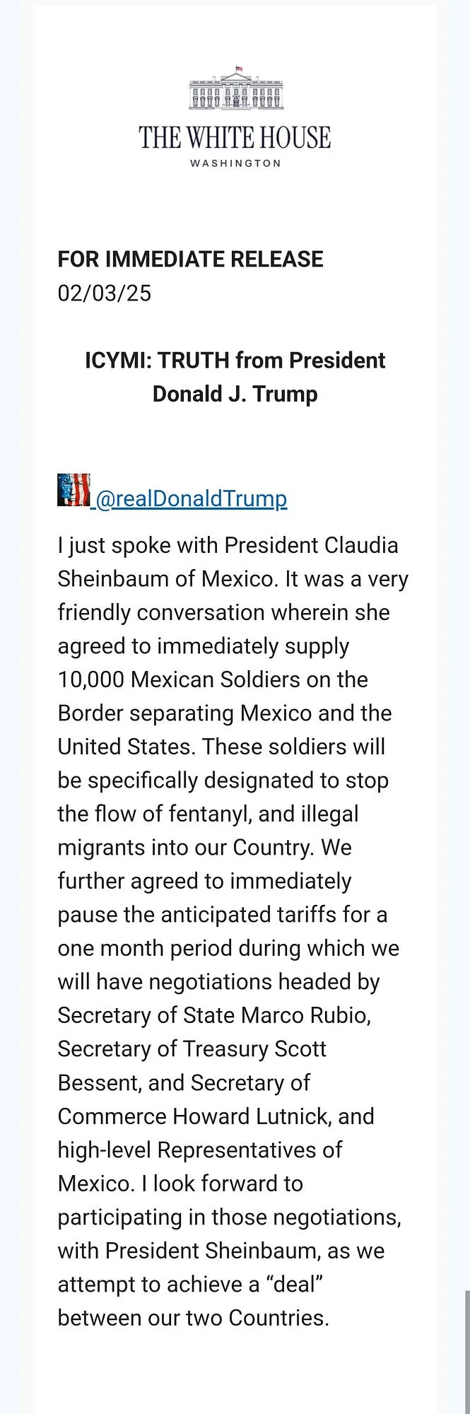 Trump: Mexico Sending 10,000 Soldiers To Border, Hospitals Abandon Gender Affirming Care