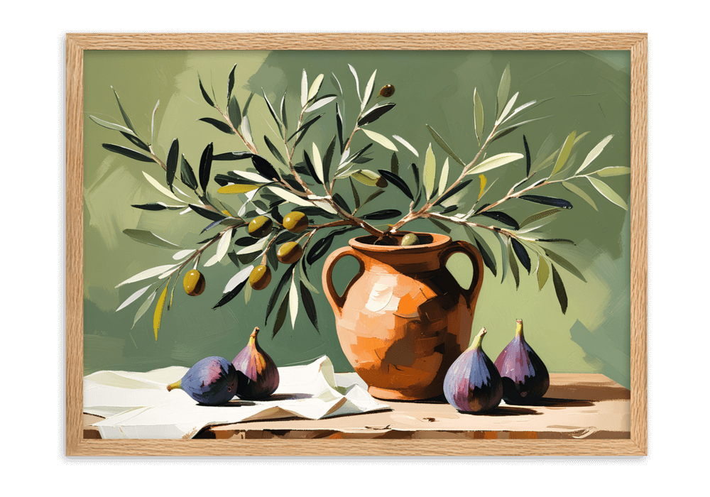 Deenista's Fig and Olive wall art in the style of still life painting