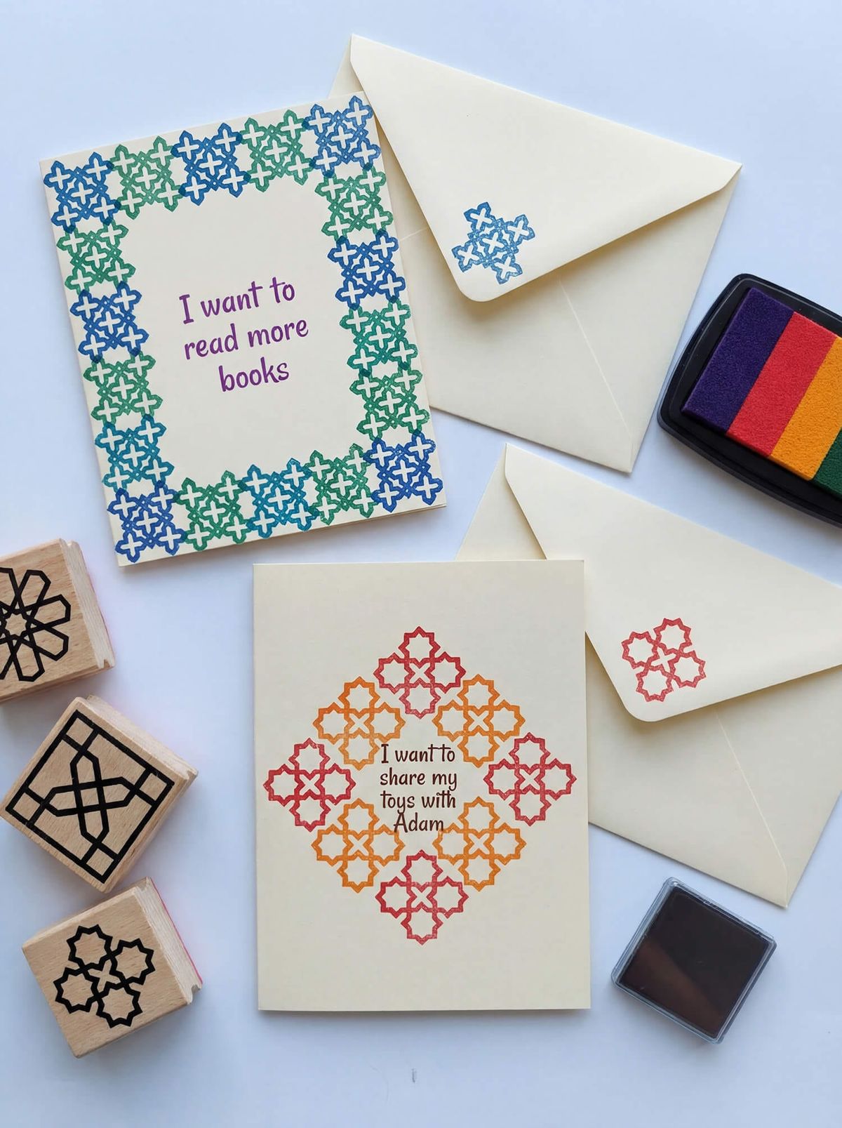 Ramadan easy DIY projects with Islamic geometric stamps
