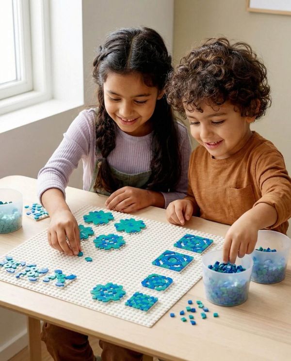 Islamic art activities for kids: create mosque tiles with LEGO