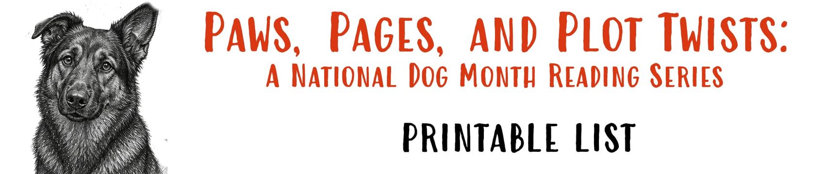 National Dog Month Reading Series PRINTABLE LIST