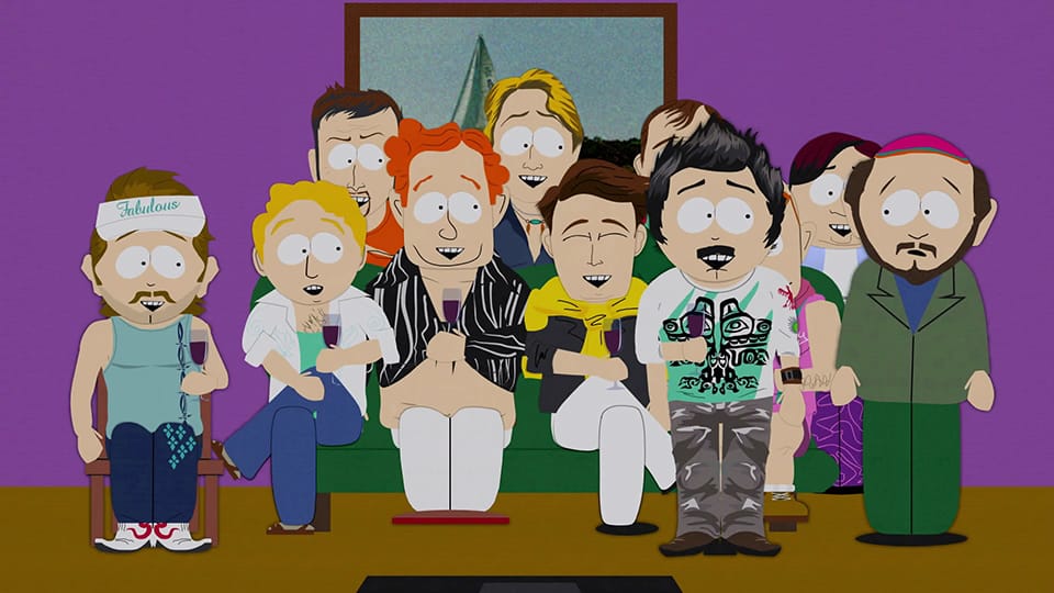 The men of South Park in metrosexual dress.