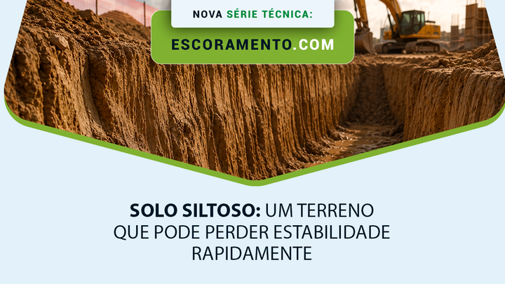 Solo siltoso: Um Terreno que pode perder estabilidade rapidamente