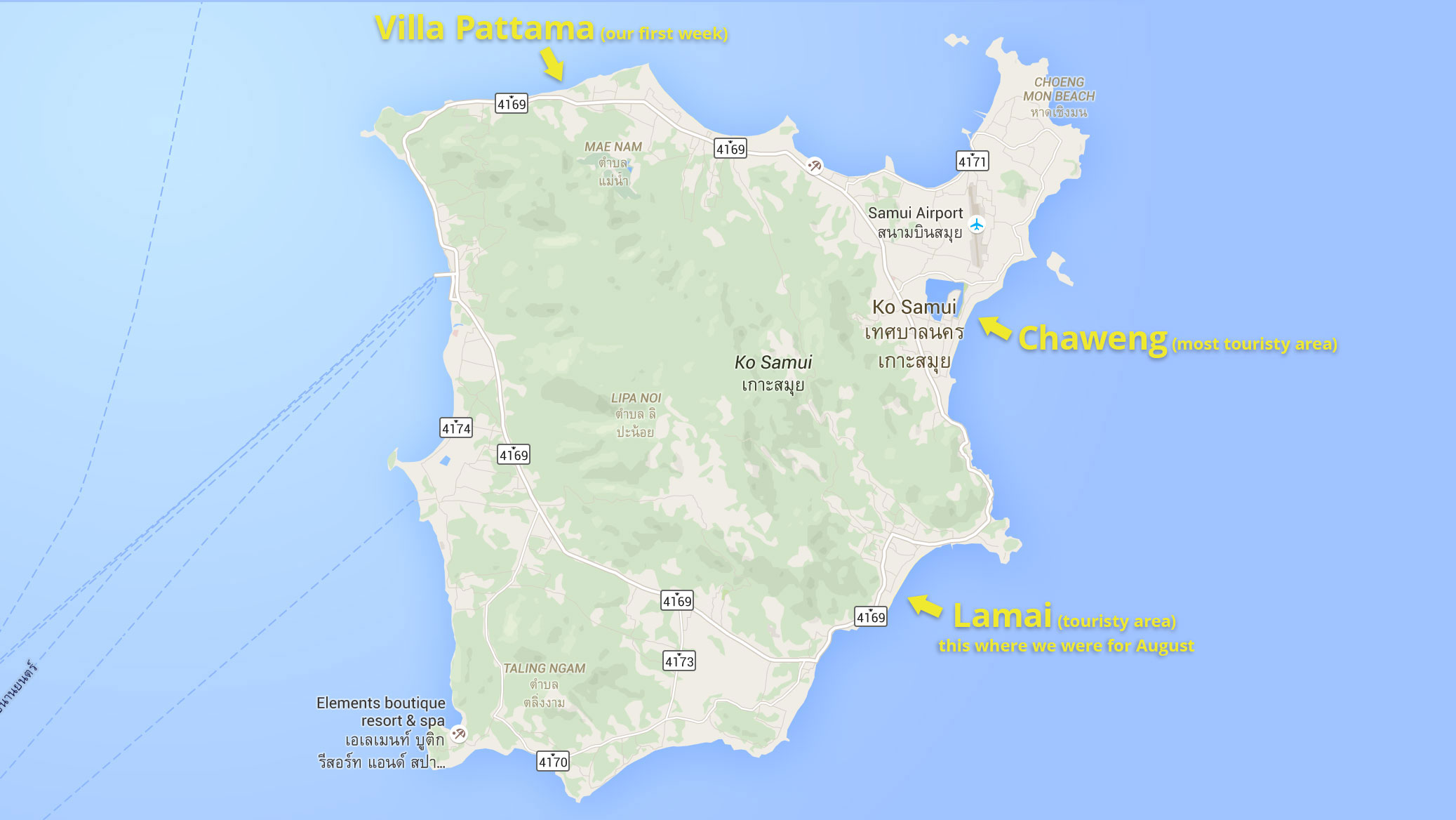 Map of Koh Samui