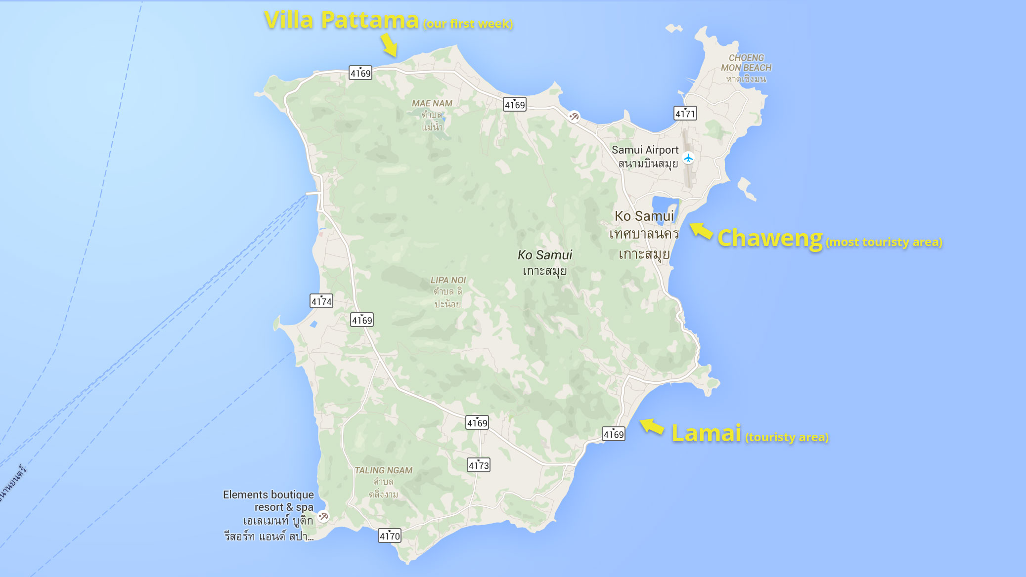 Map of Koh Samui