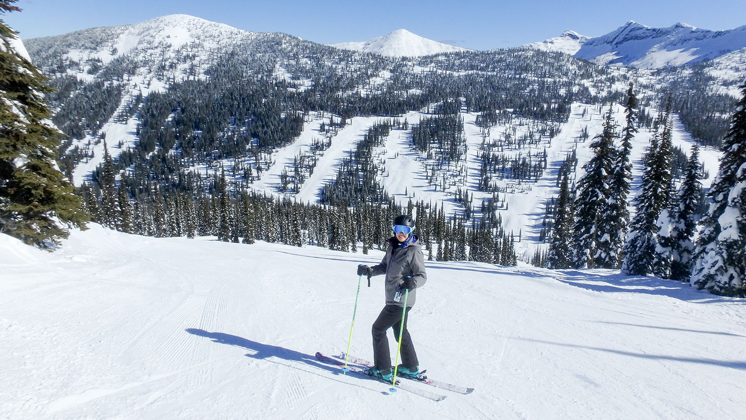 Meghan skiing