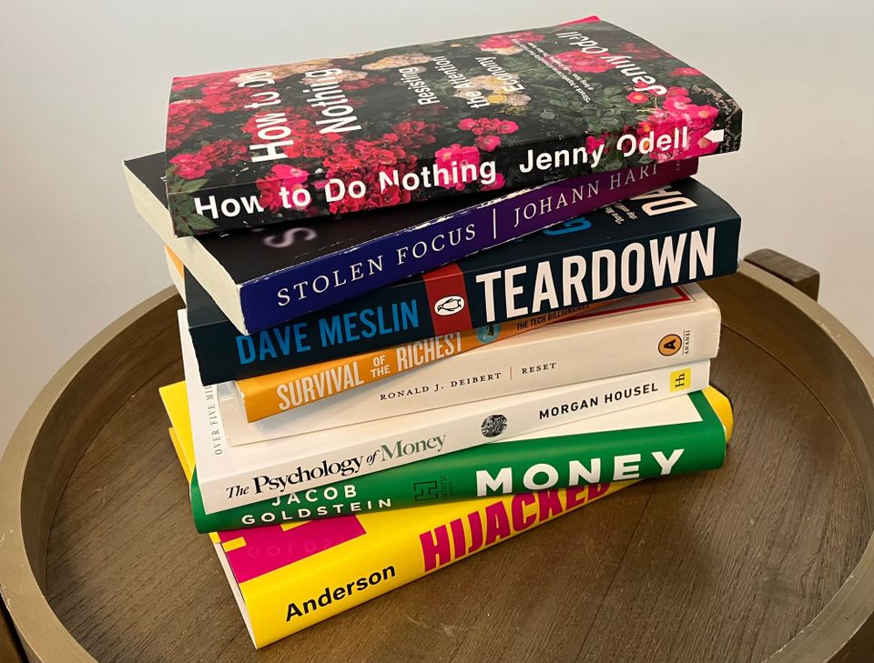 Stack of 8 books
