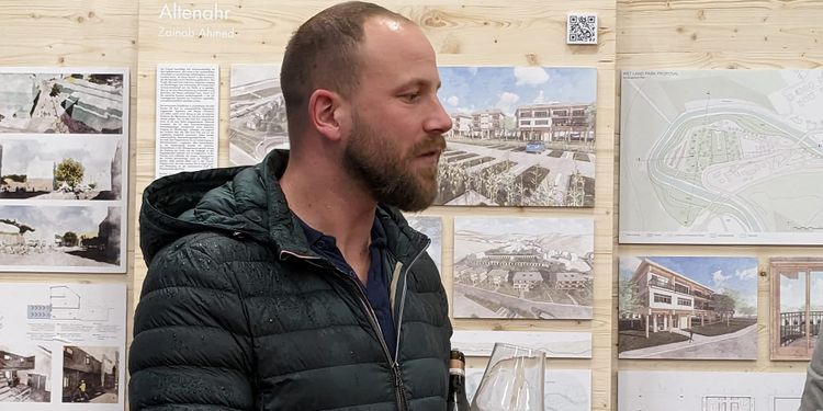 Ahr winemaker Lukas Sermann with designs on a new cellar, following the 2021 flood. 