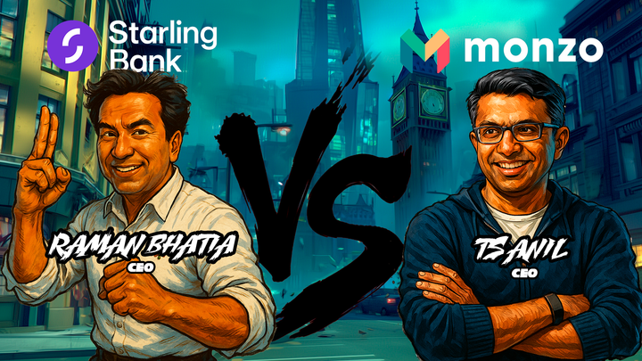 An animated image of Raman Bhatia, CEO, Starling Bank and TS Anil, Group CEO, Monzo