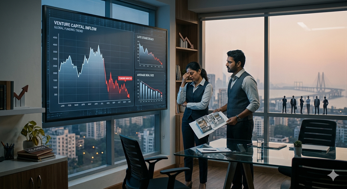 Indian Startups Seeing Funding Slowdown as Global Investors Turn Cautious